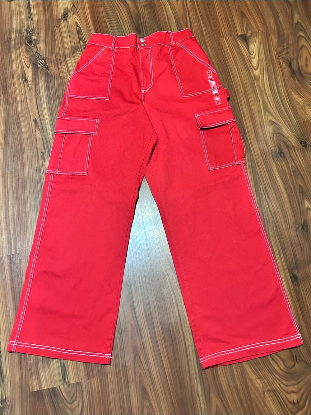 Rue21 Red Cargo Wide-Leg Pants